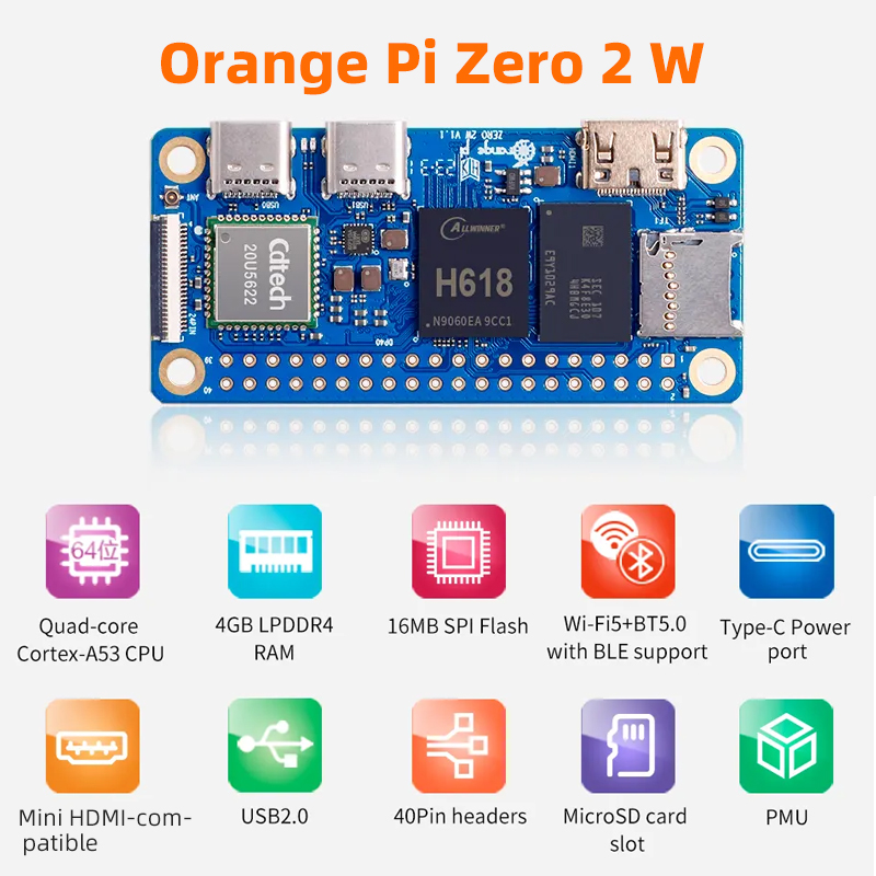 Orange Pi Zero 2W 4GB 2GB 1.5G - Pi Zero W Board recensione e prezzo