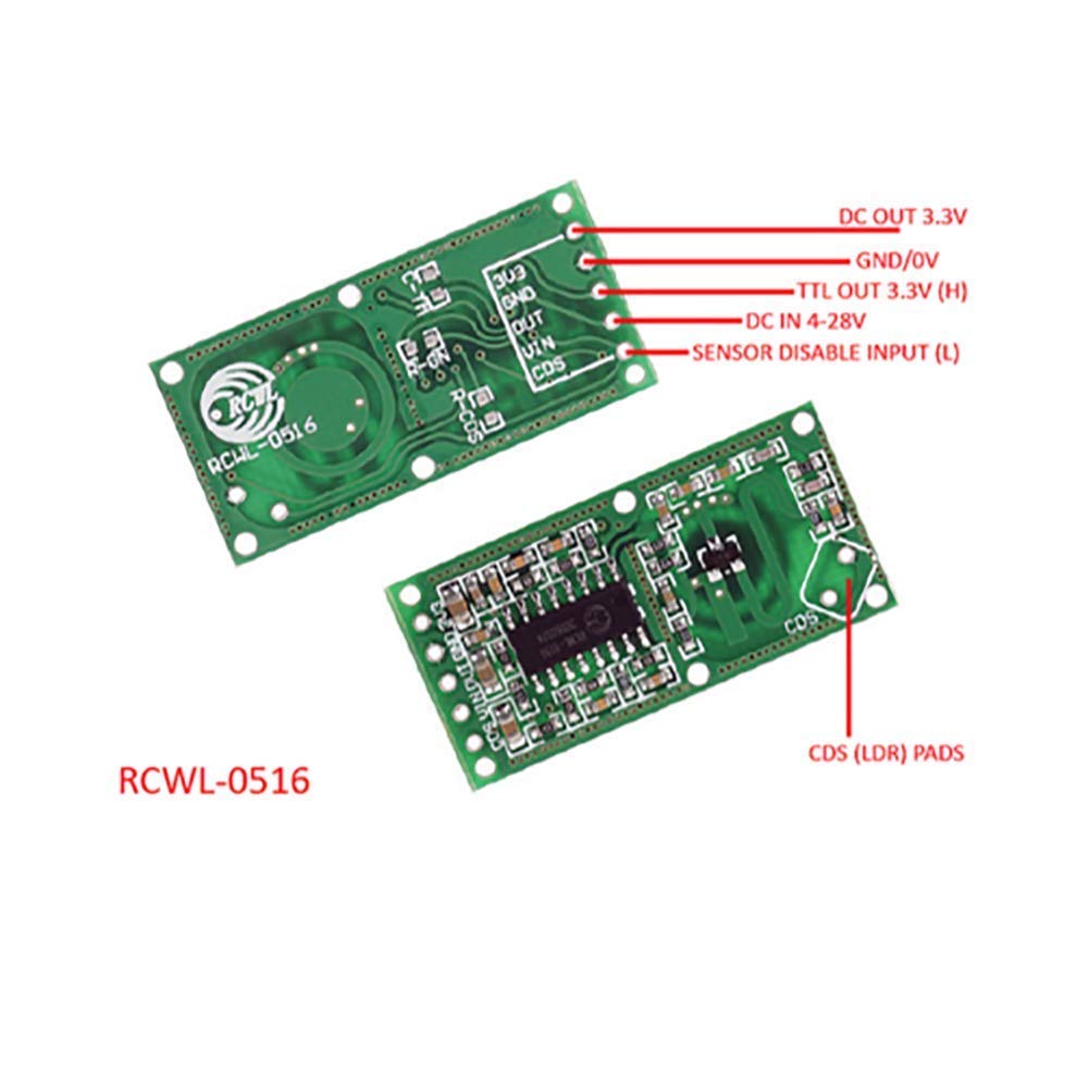 5PCS RCWL-0516 Sensore di rile - Esp8266 Nodemcu Board recensione e prezzo